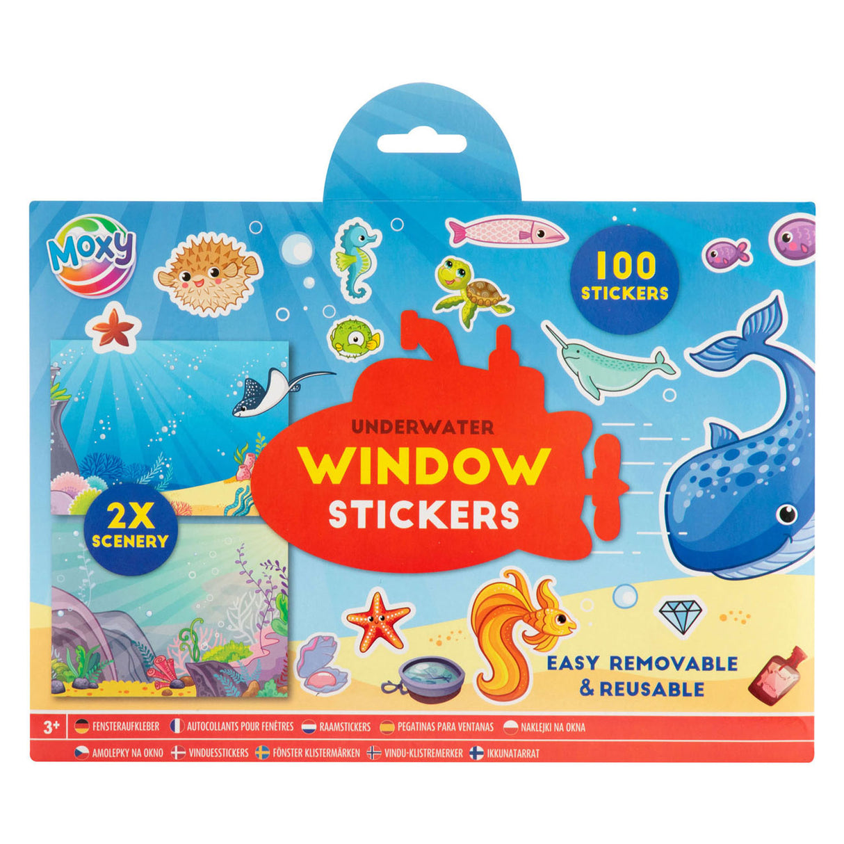 Creative craft group raamstickers met 2 sticker scenes - onderwaterwereld, 100st.