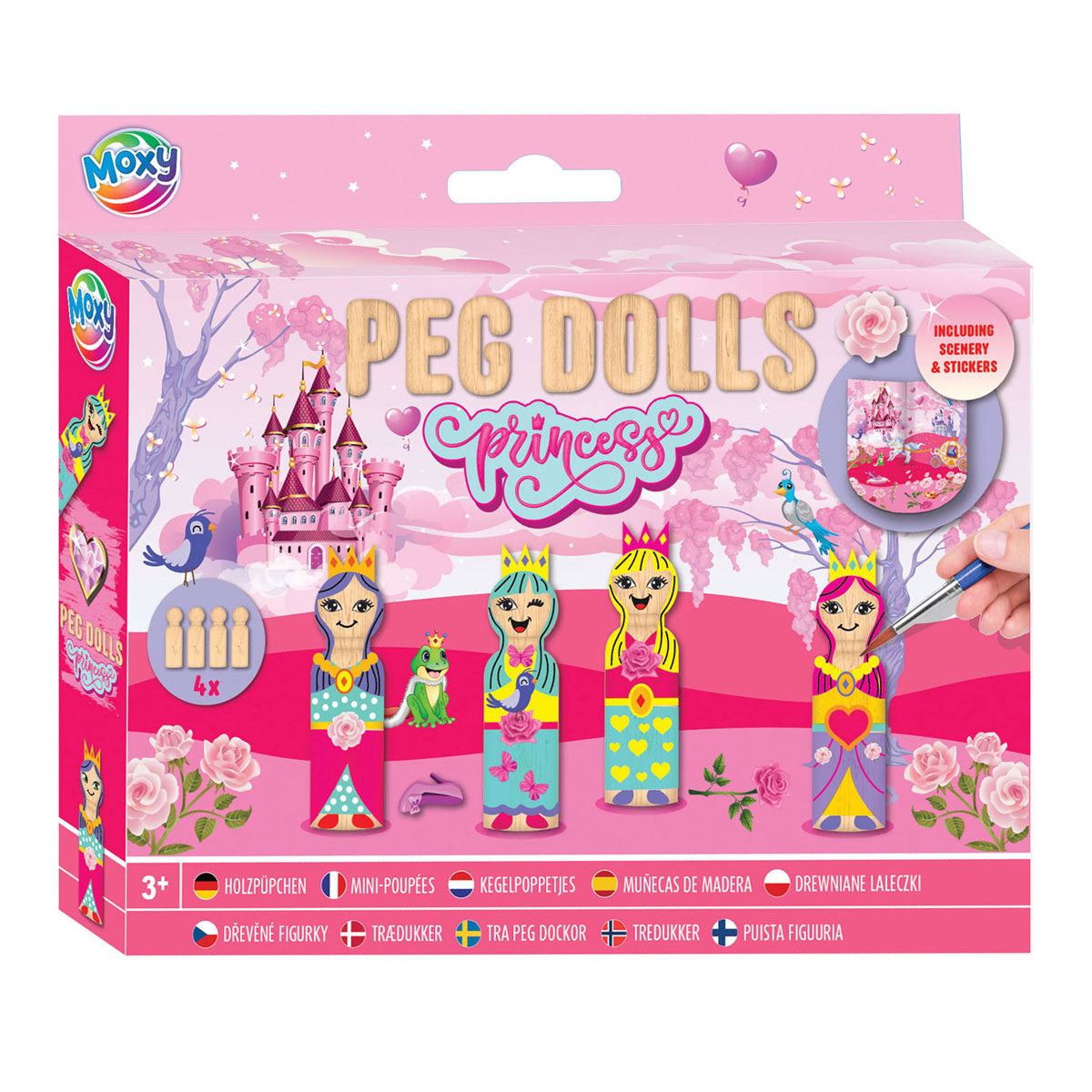 Creative craft group houten kegelpoppetjes knutselset - prinses