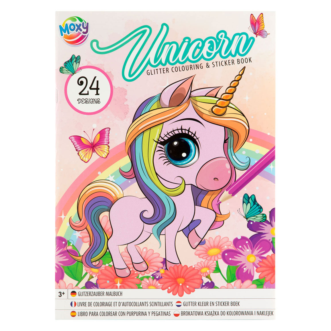 Creative craft group glitter kleur en stickerboek eenhoorn zeemeermin