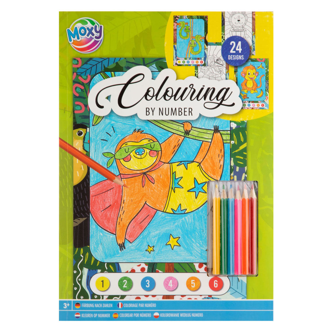 Creative craft group kleuren op nummer met 6 kleurpotloden