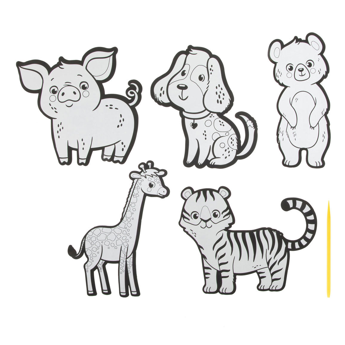 Creative craft group kraskunst stickers - dieren, 6dlg.