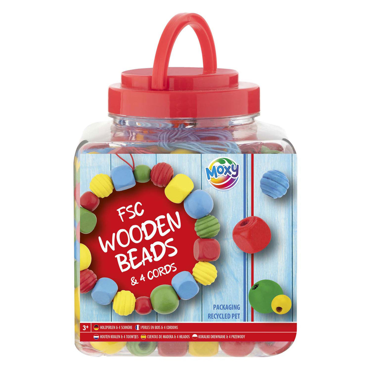Creative craft group houten kralen rood. 375gram