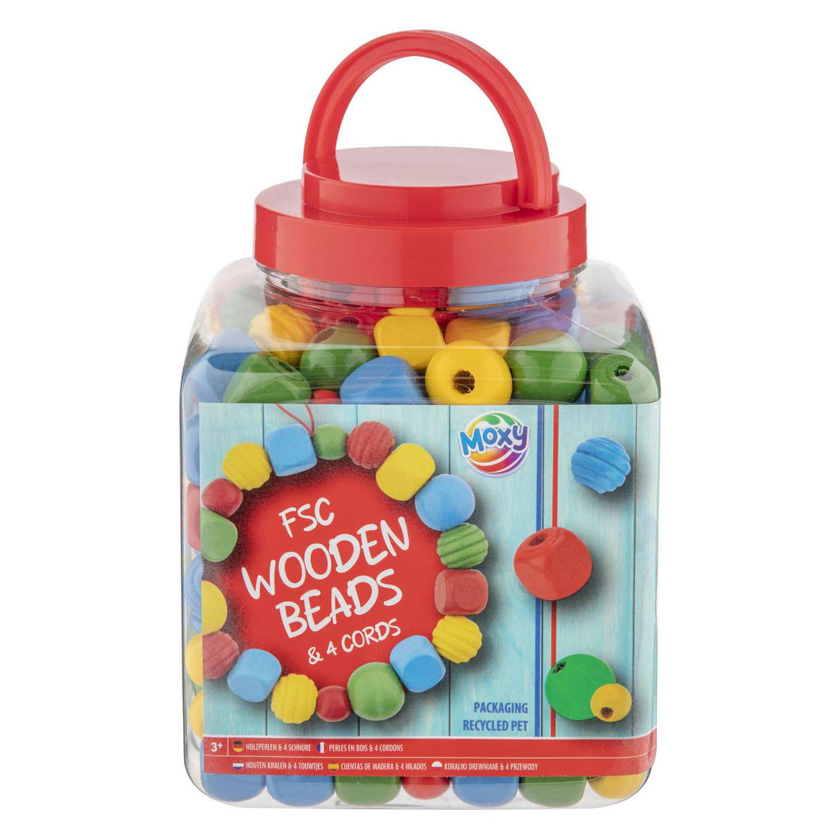 Creative craft group houten kralen rood. 375gram