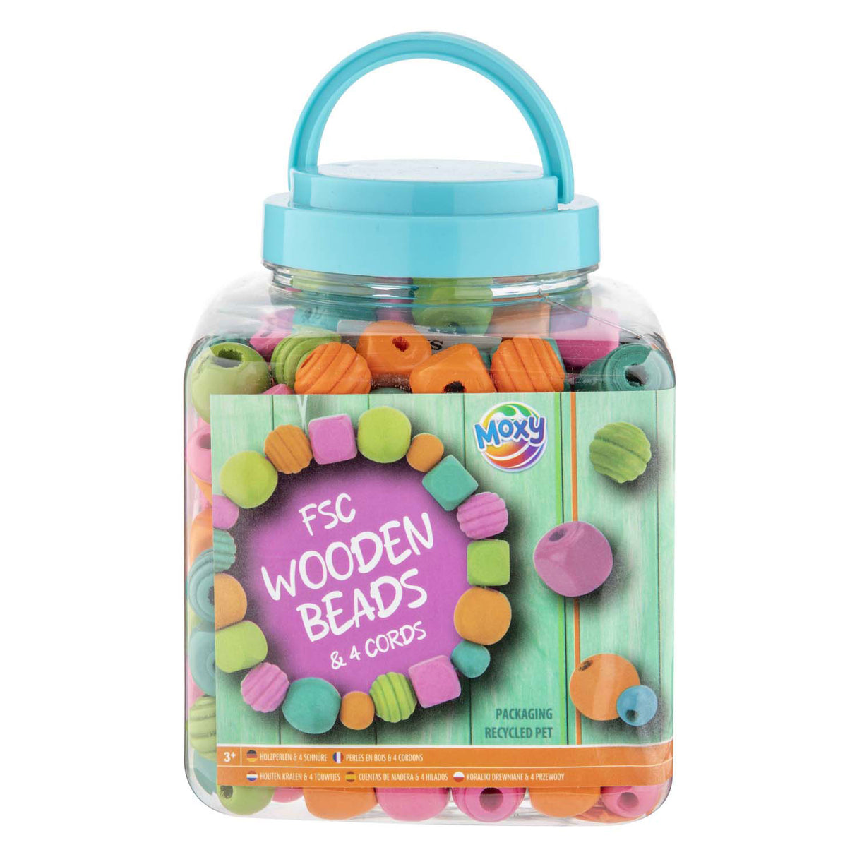 Creative craft group houten kralen blauw, 375gram