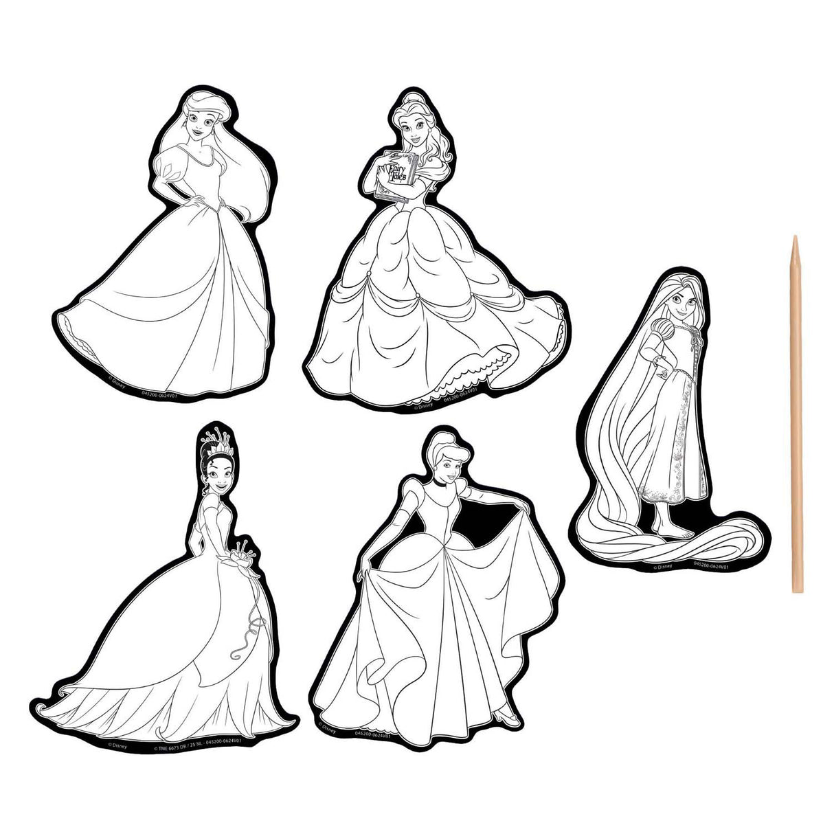 Creative craft group scratch art stickers - disney prinses, 6dlg.