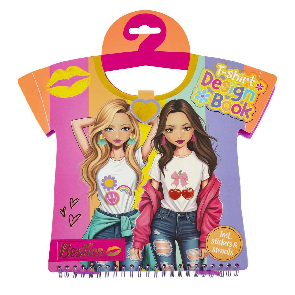 Creative craft group t-shirt ontwerpboek - 20 vellen met stickers sjablonen