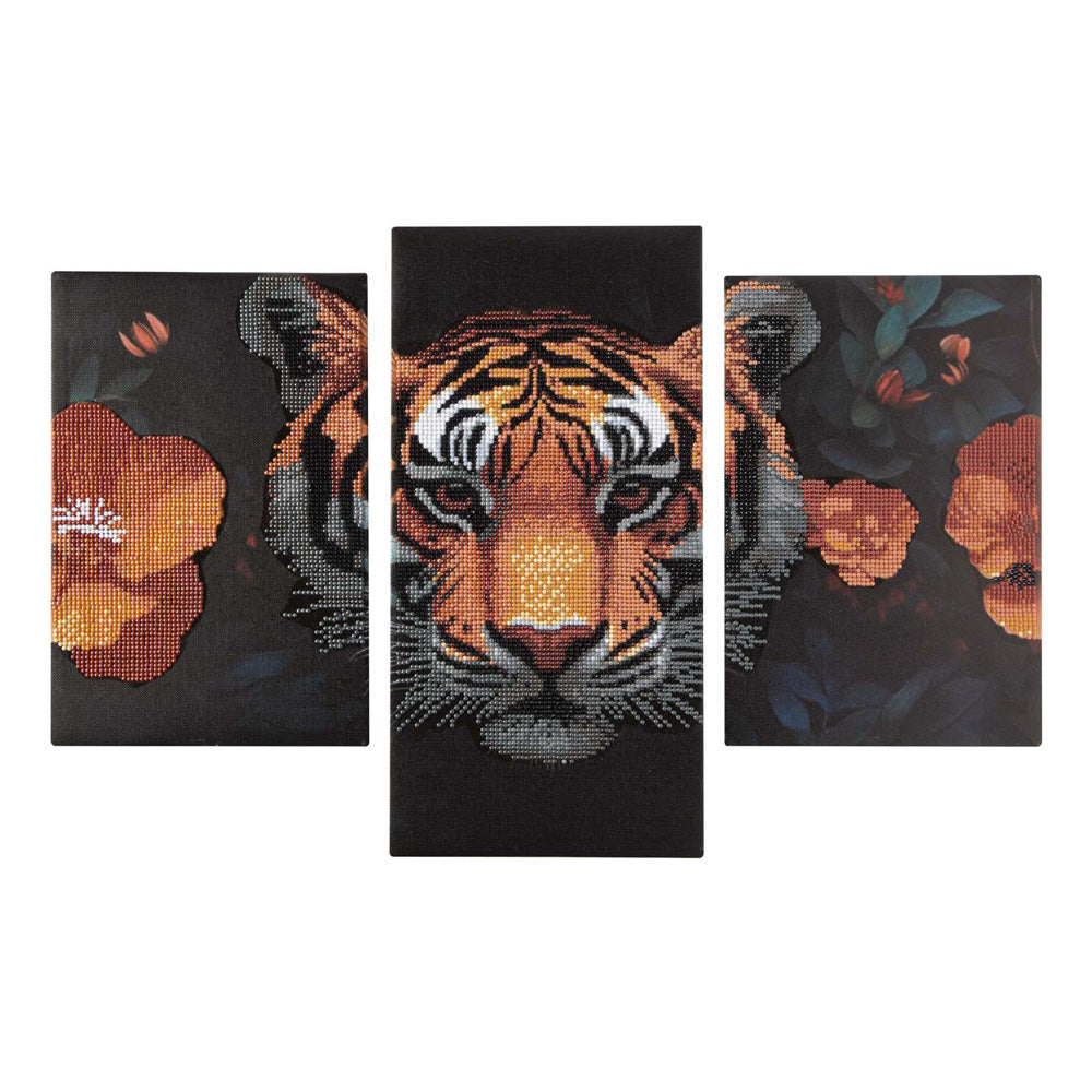 Creative craft group diamond painting drieluik set - tijger