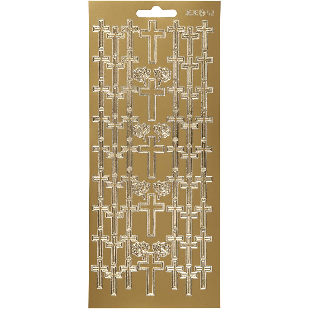 Creativ bedrijfsstickers, kruis, vel 10x23 cm, goud, 1 vel