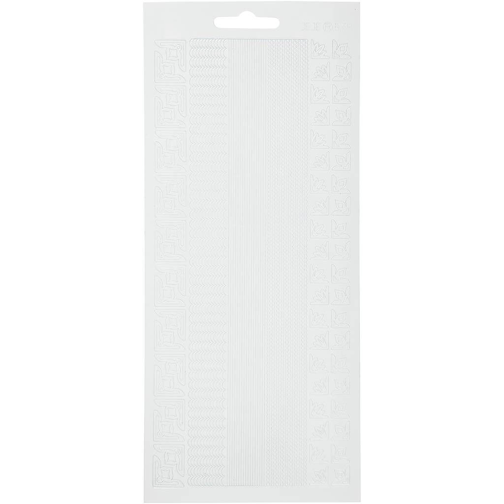 Creativ company stickers, randen, vel 10x23 cm, wit, 1 vel
