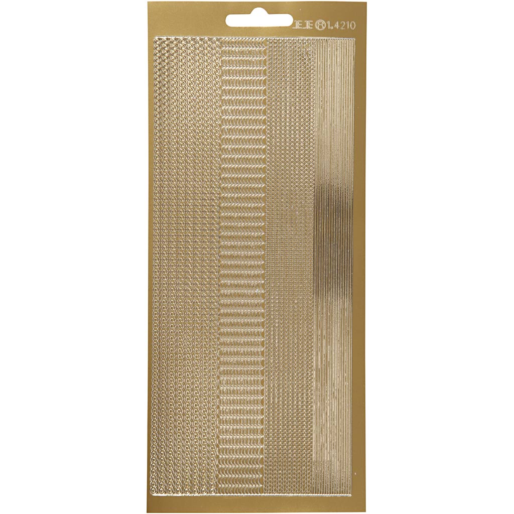 Creativ company stickers, randen, vel 10x23 cm, goud, 1 vel