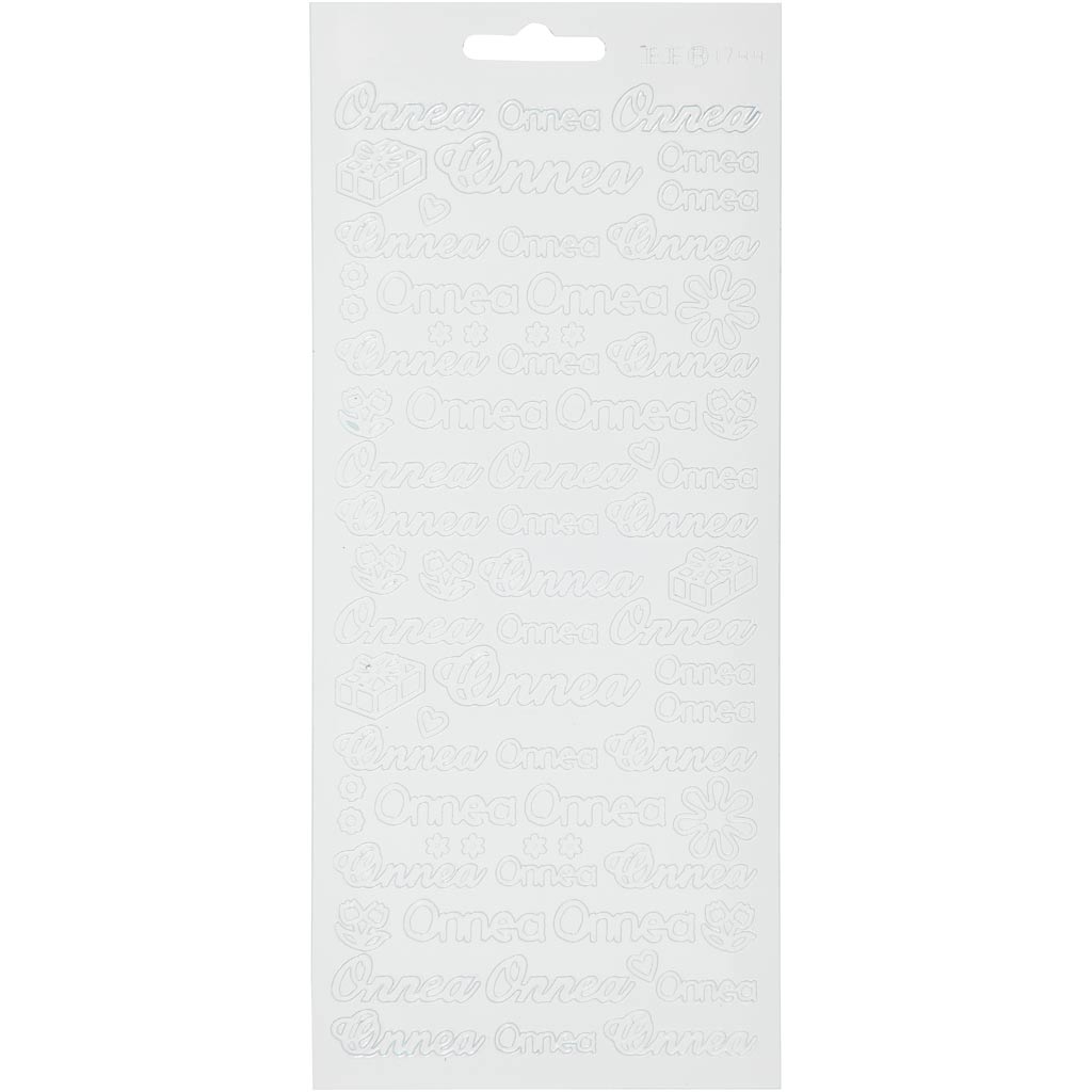 Creativ bedrijfsstickers, onnea, vel 10x23 cm, wit, 1 vel