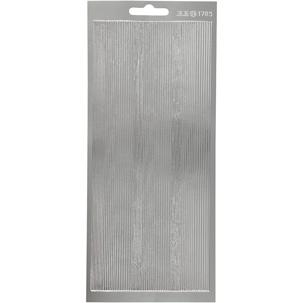 Creativ bedrijfsstickers, randen, vel 10x23 cm, zilver, 1 vel