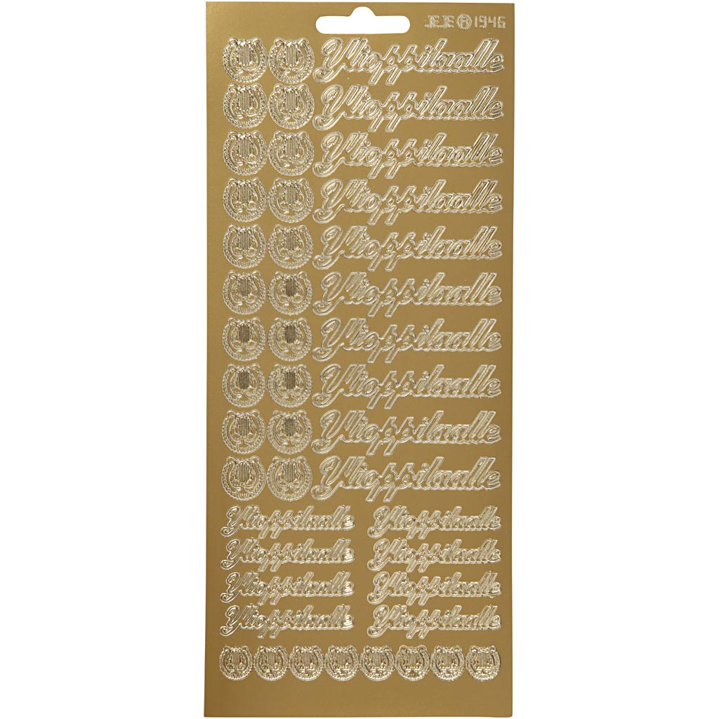 Creativ bedrijfsstickers, ylioppilaalle, vel 10x23 cm, goud, 1 vel