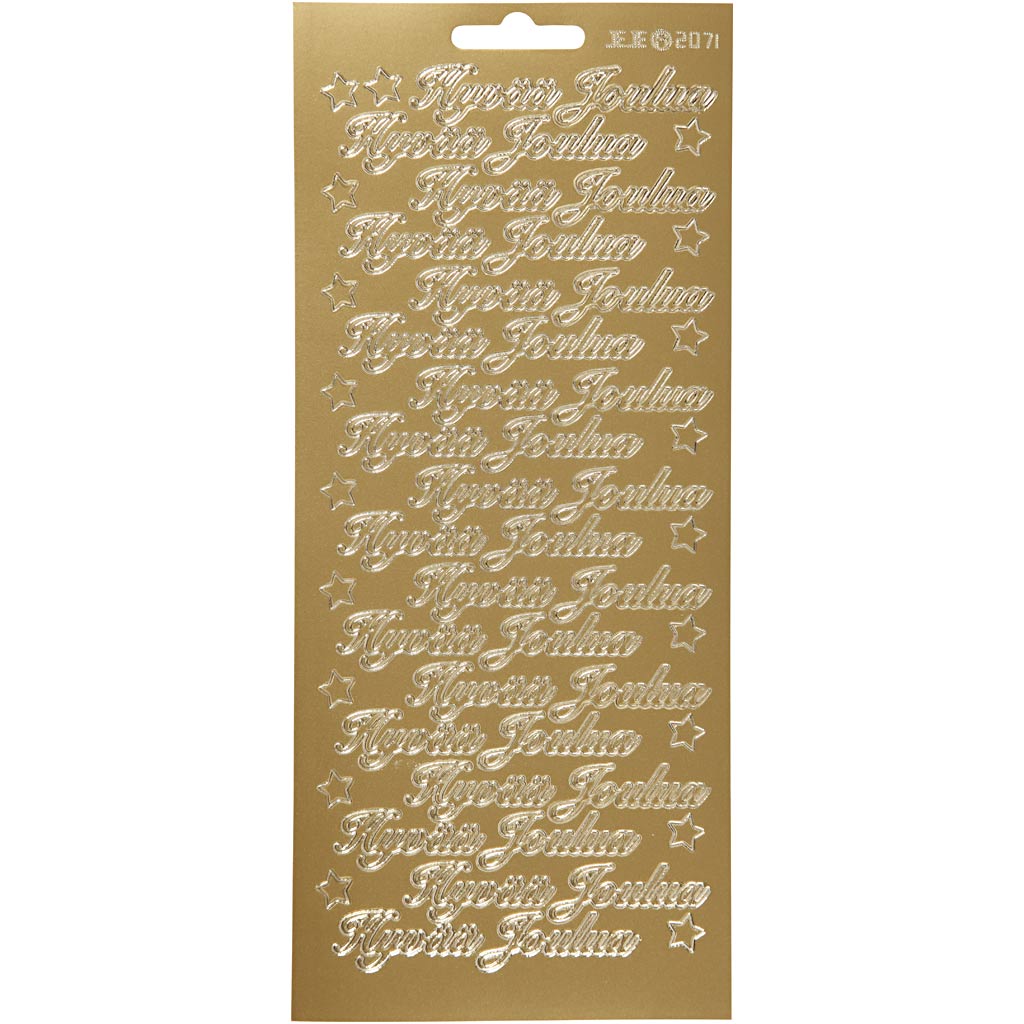 Creativ company stickers, hyvää joulua, vel 10x23 cm, goud, 1 vel