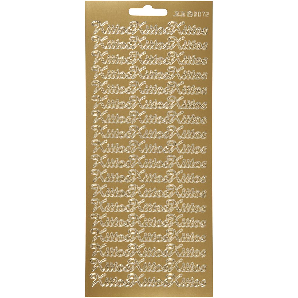 Creativ company stickers, kiitos, vel 10x23 cm, goud, 1 vel