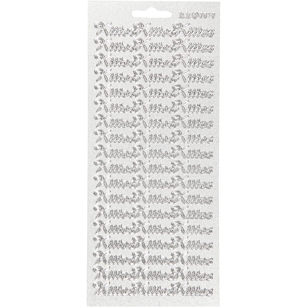 Creativ bedrijfsstickers, kiitos, vel 10x23 cm, zilver, 1 vel