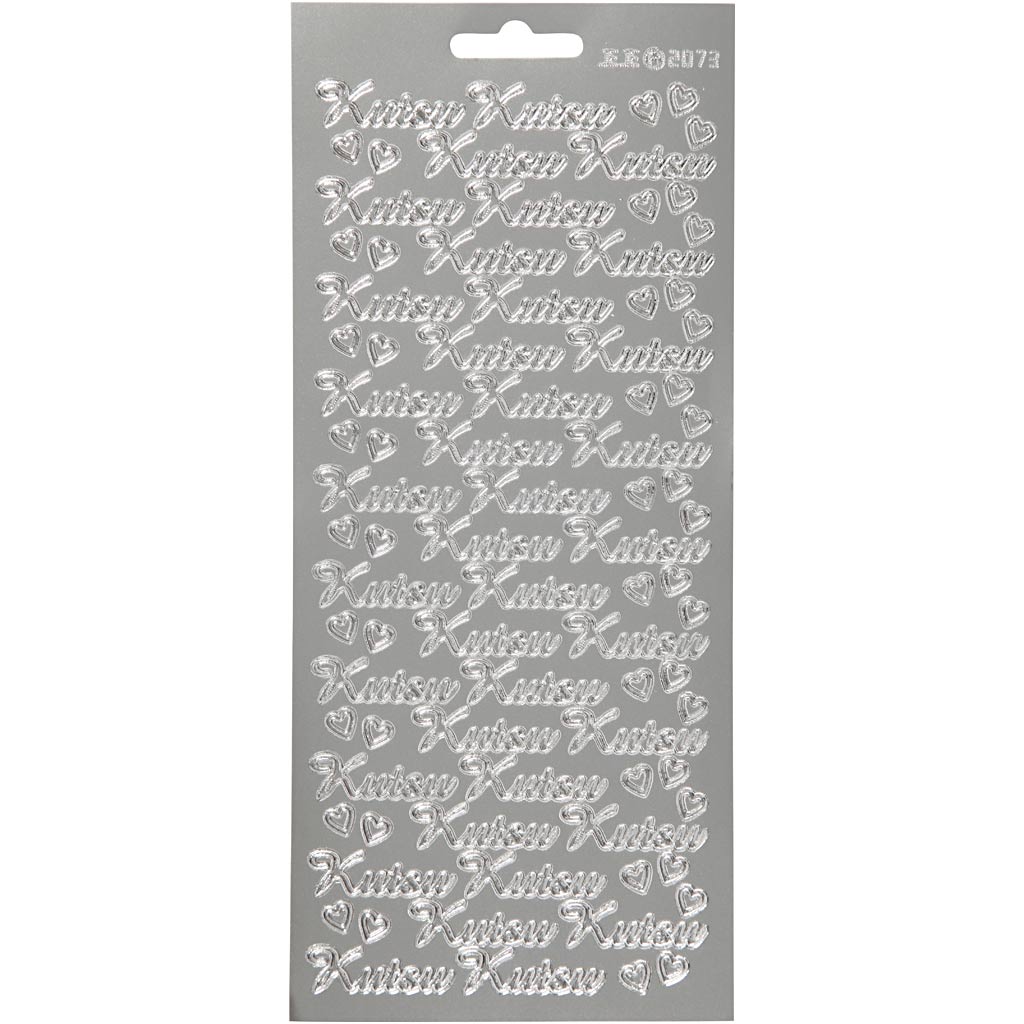 Creativ bedrijfsstickers, kutsu, vel 10x23 cm, zilver, 1 vel