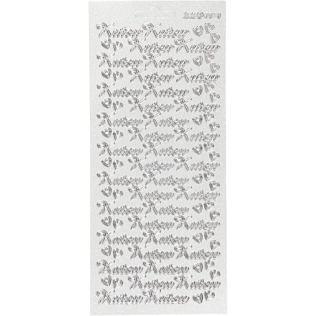 Creativ bedrijfsstickers, kutsu, vel 10x23 cm, zilver, 1 vel
