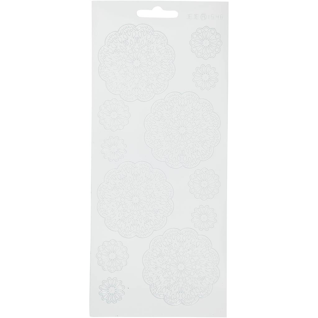 Creative bedrijfsstickers, bloemen, vel 10x23 cm, wit, 1 vel