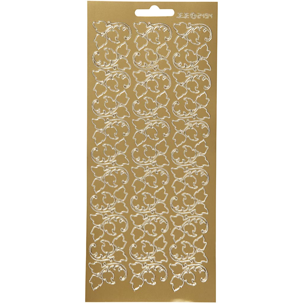 Creativ company stickers, bladeren, vel 10x23 cm, goud, 1 vel