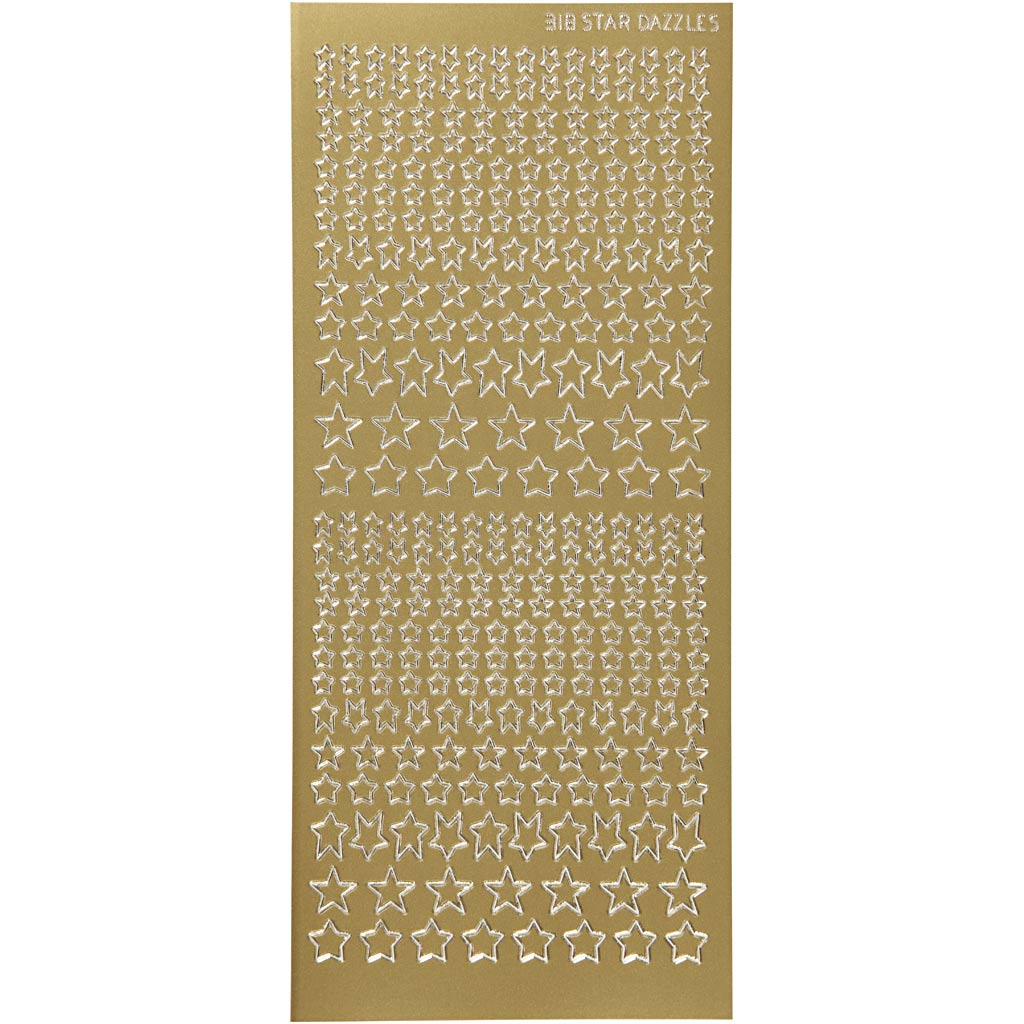 Creativ company stickers, sterren, vel 10x23 cm, goud, 1 vel