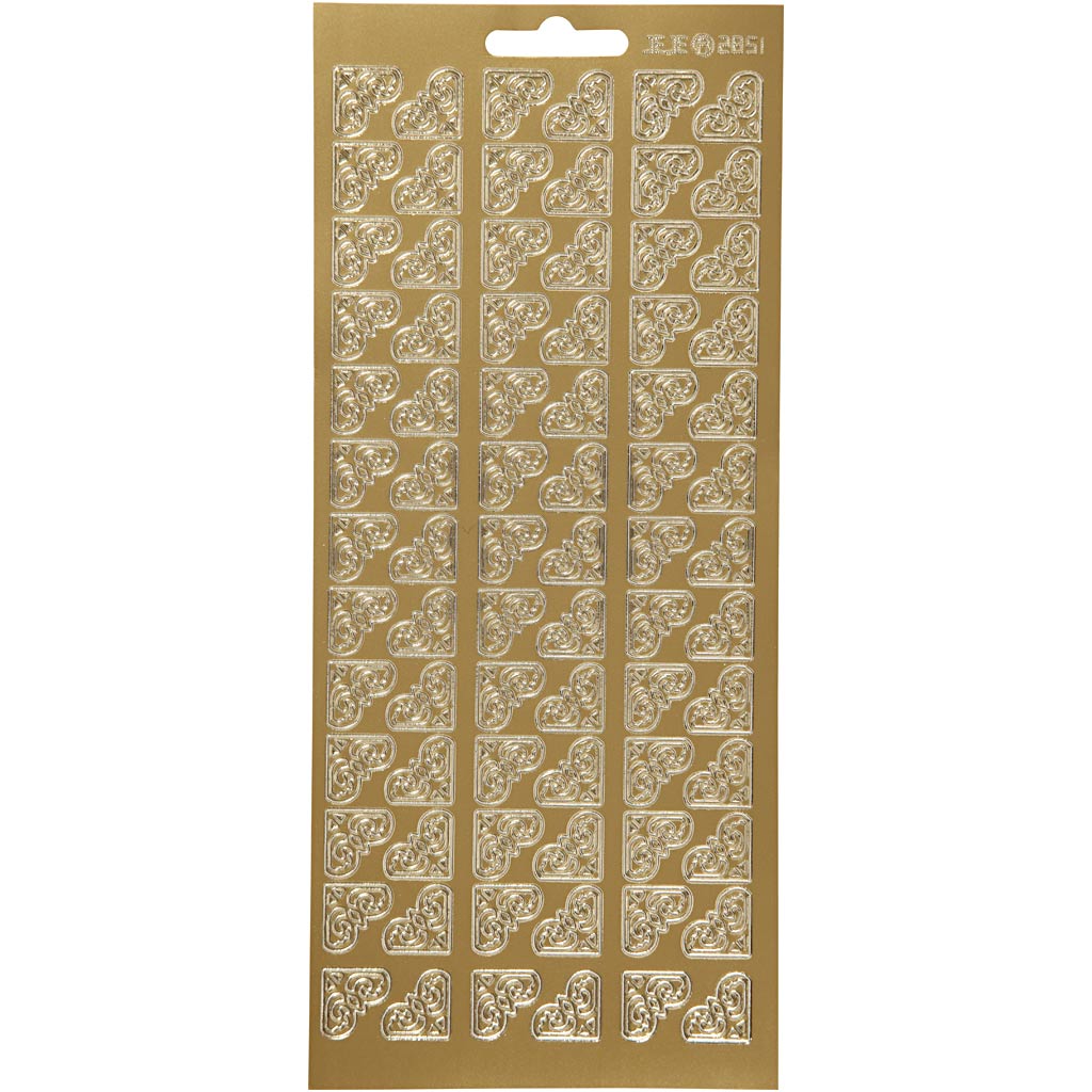 Creativ company stickers, hoeken, vel 10x23 cm, goud, 1 vel