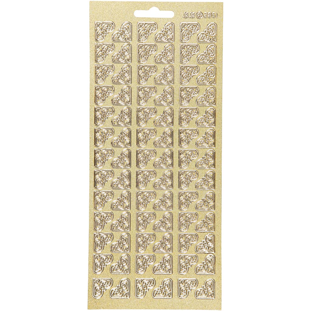 Creativ bedrijfsstickers, hoeken, vel 10x23 cm, goud, 1 vel