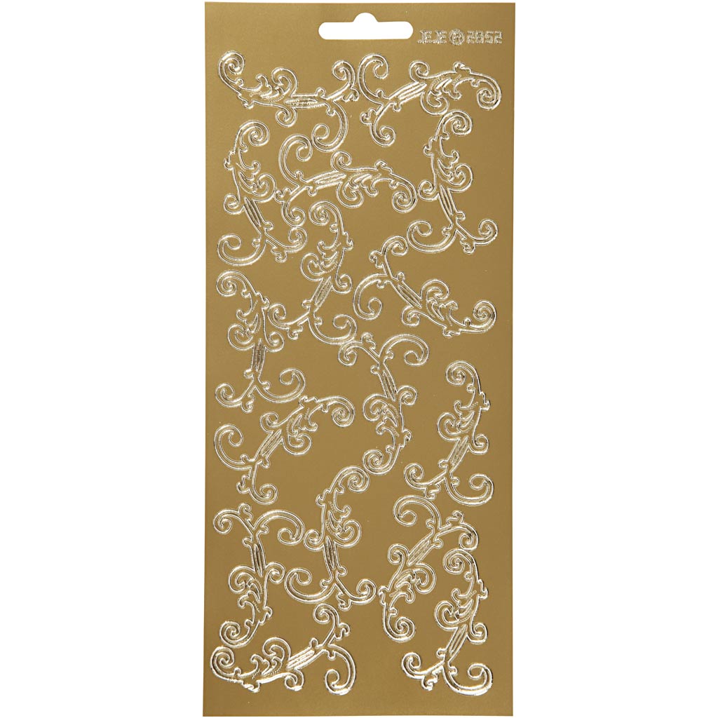 Creativ company stickers, swirl, vel 10x23 cm, goud, 1 vel