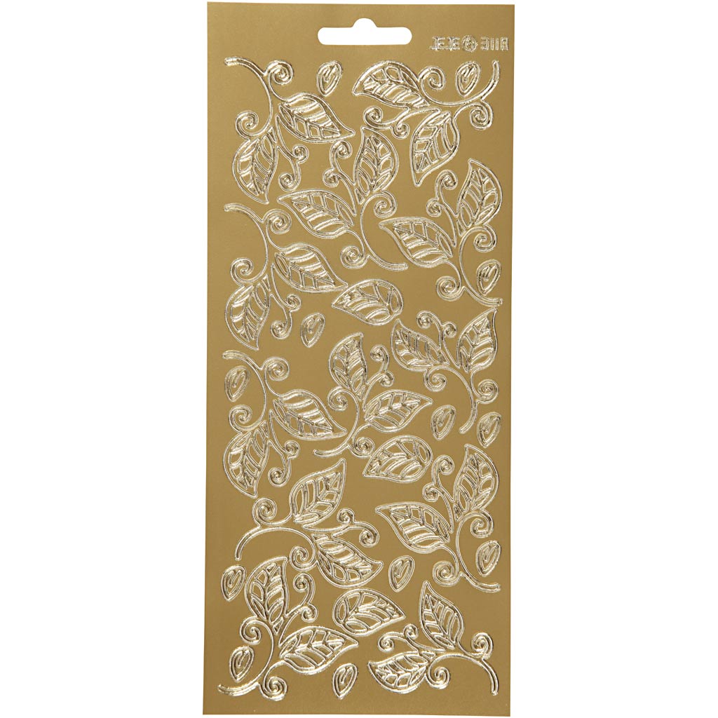 Creativ company stickers, bladeren, vel 10x23 cm, goud, 1 vel