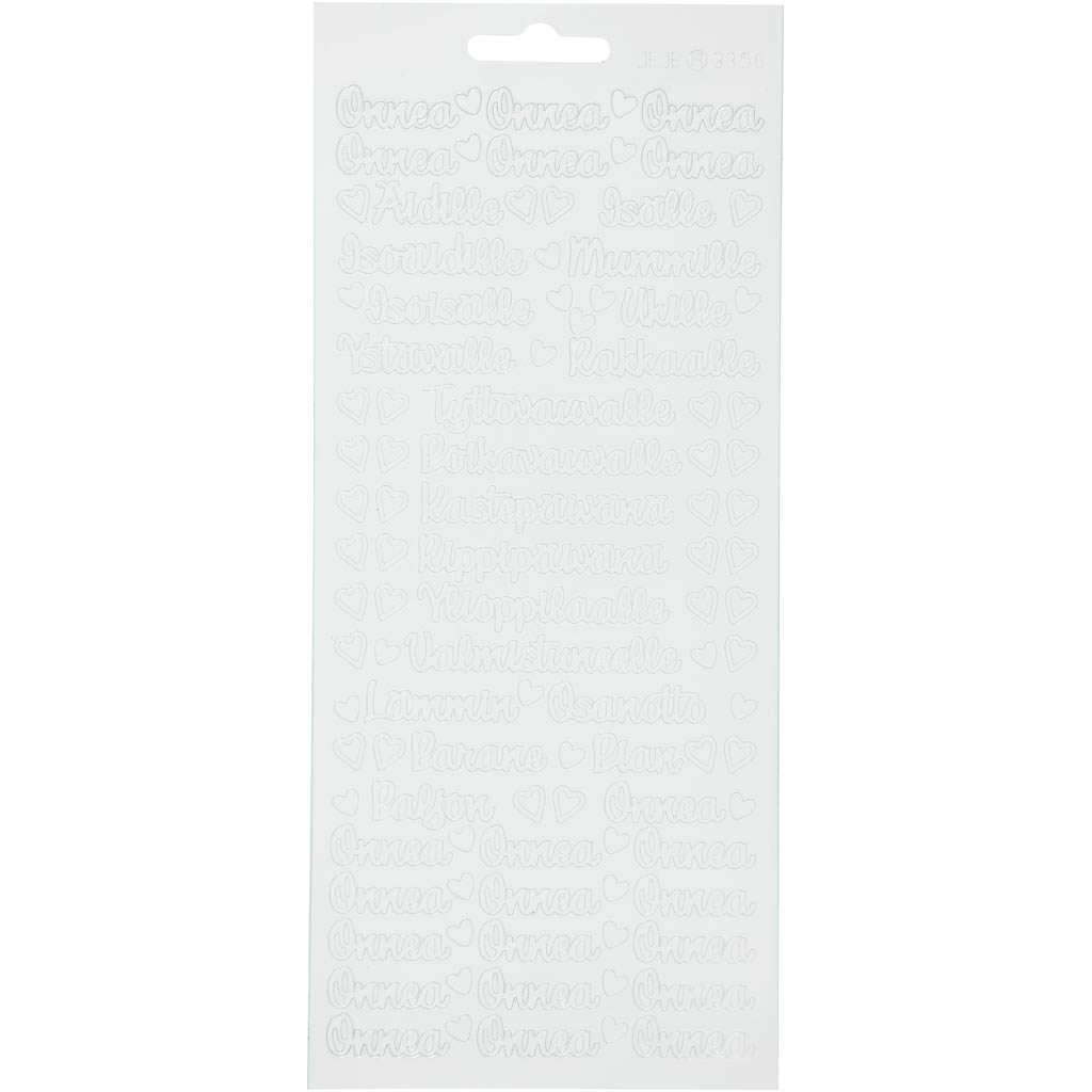 Creativ company stickers, onnea aidille, vel 10x23 cm, wit, 1 vel