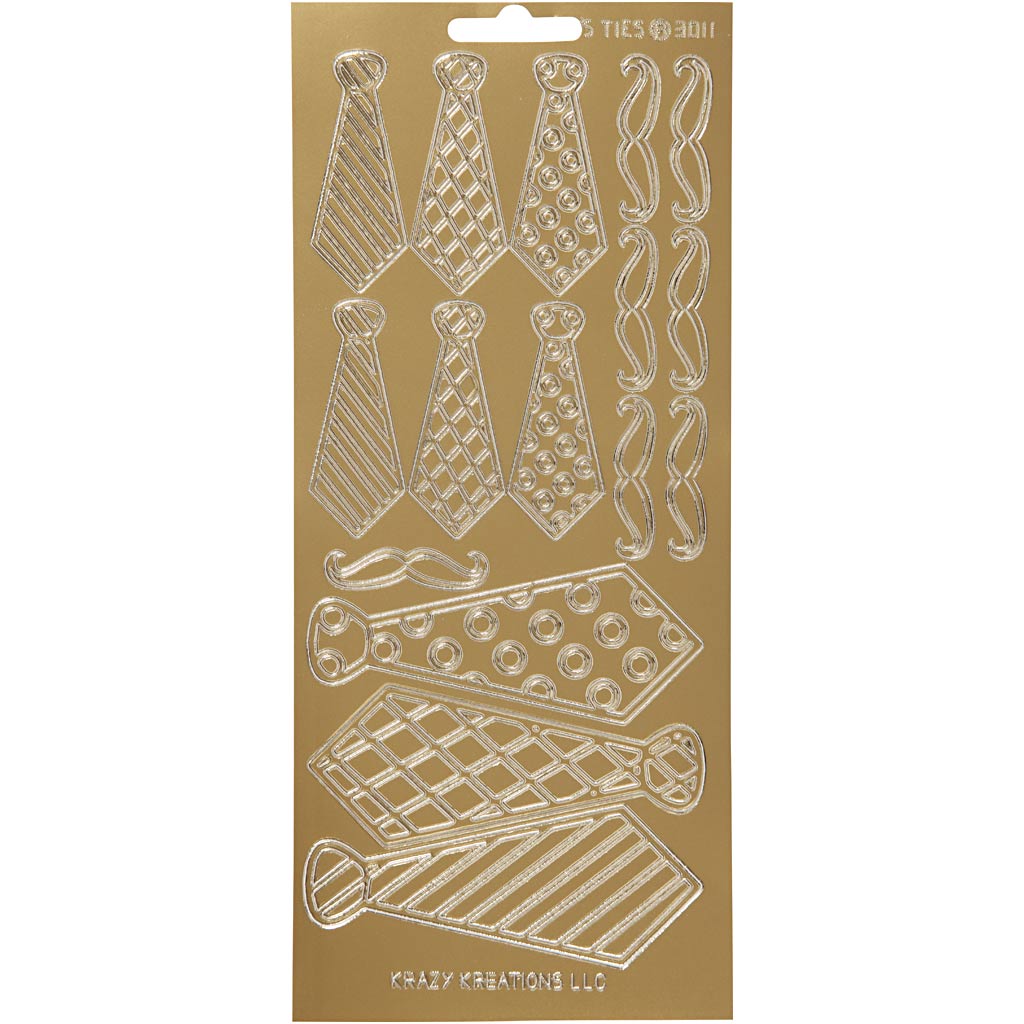 Creativ company stickers, stropdassen, vel 10x23 cm, goud, 1 vel