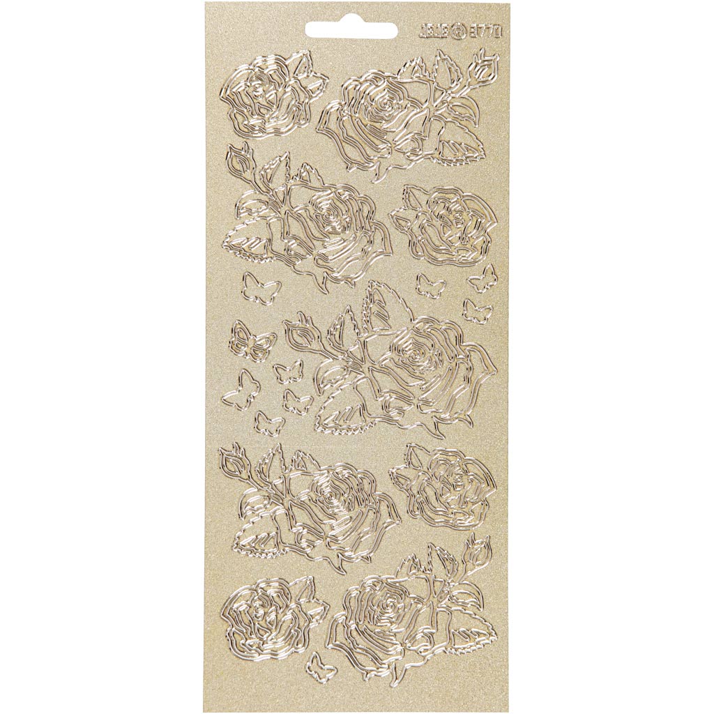 Creativ bedrijfsstickers, rozen, vel 10x23 cm, goud, 1 vel
