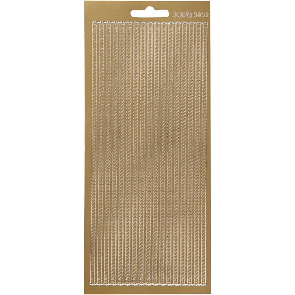 Creativ company stickers, randen, vel 10x23 cm, goud, 1 vel