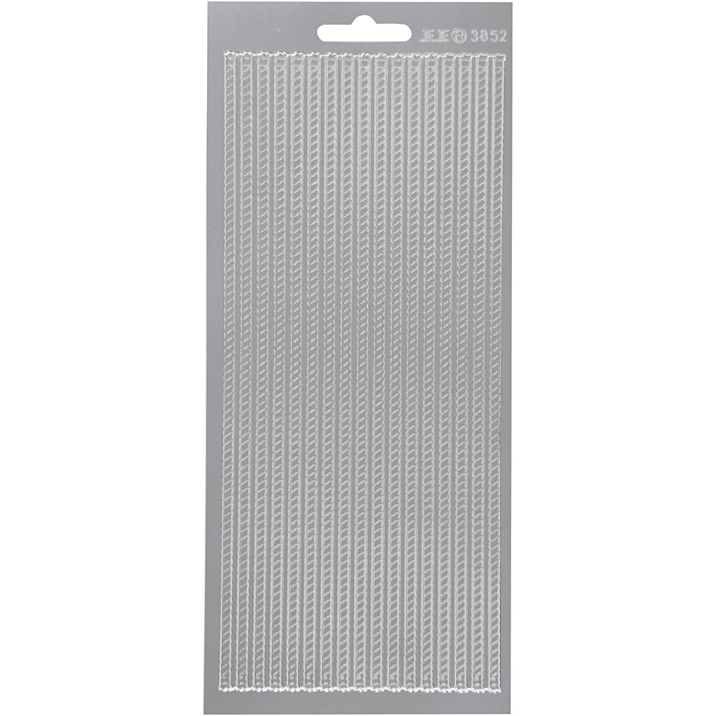 Creativ company stickers, randen, vel 10x23 cm, zilver, 1 vel