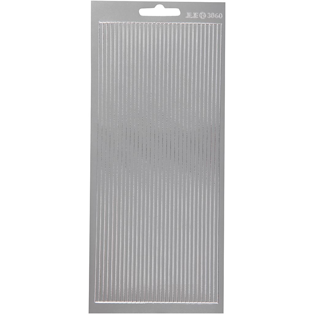 Creativ company stickers, randen, vel 10x23 cm, zilver, 1 vel