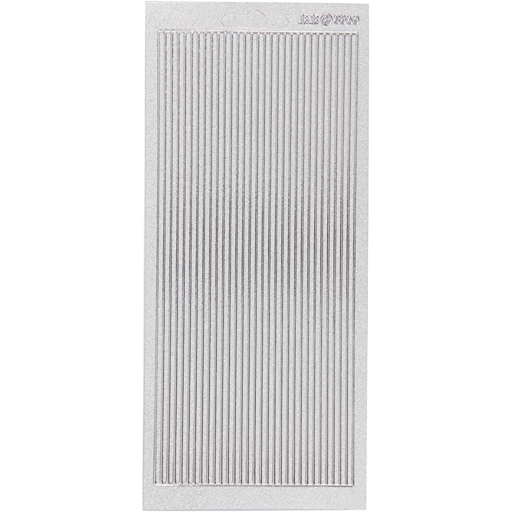 Creativ bedrijfsstickers, randen, vel 10x23 cm, zilver, 1 vel