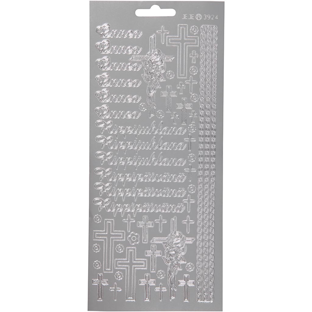 Creativ company stickers, onnea rippyhlana, vel 10x23 cm, zilver, 1 vel
