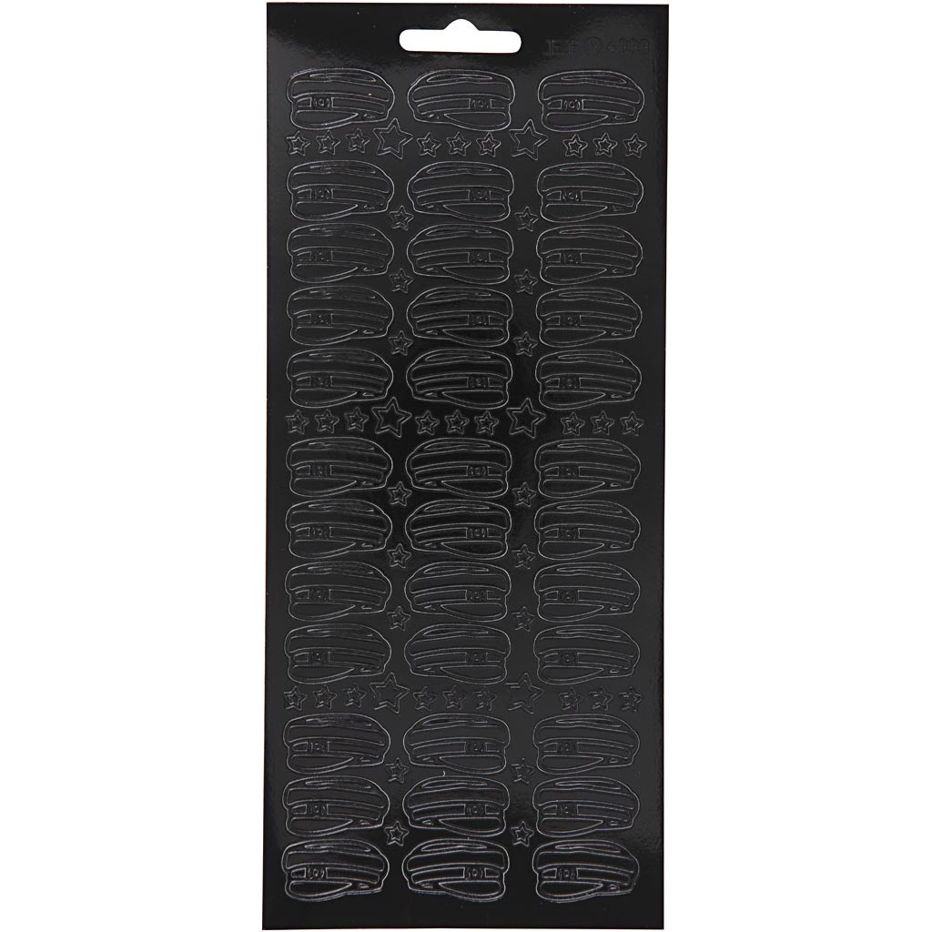 Creativ company stickers, hoed, vel 10x23 cm, zwart, 1 vel