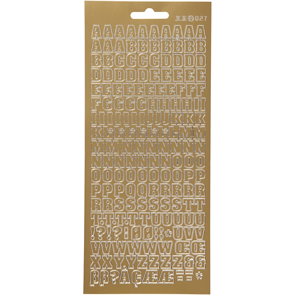 Creativ company stickers, alfabet, vel 10x23 cm, goud, 1 vel