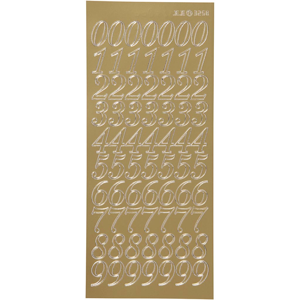 Creativ company stickers, cijfers, vel 10x23 cm, goud, 1 vel