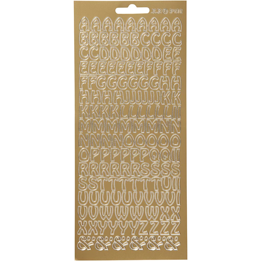 Creativ company stickers, alfabet, vel 10x23 cm, goud, 1 vel