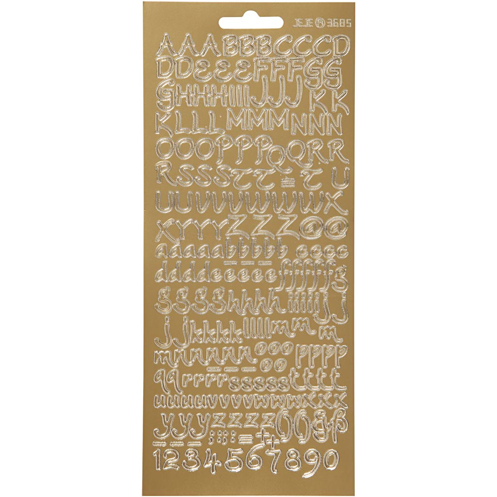 Creativ company stickers, alfabet, vel 10x23 cm, goud, 1 vel