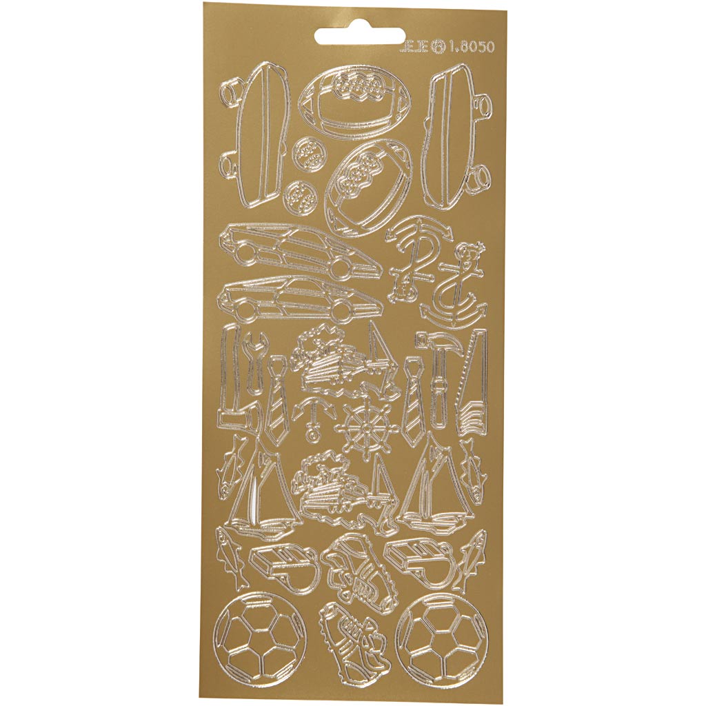 Creativ company stickers, sport, vel 10x23 cm, goud, 1 vel