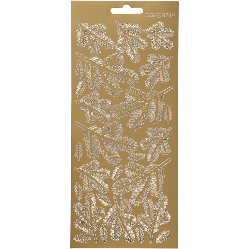 Creativ company stickers, twijgen, vel 10x23 cm, goud, 1 vel