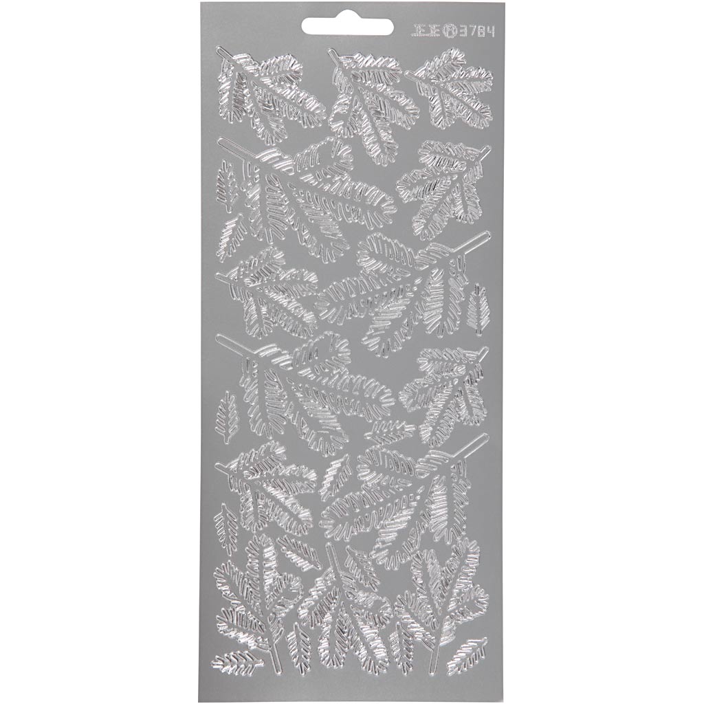 Creativ company stickers, twijgen, vel 10x23 cm, zilver, 1 vel