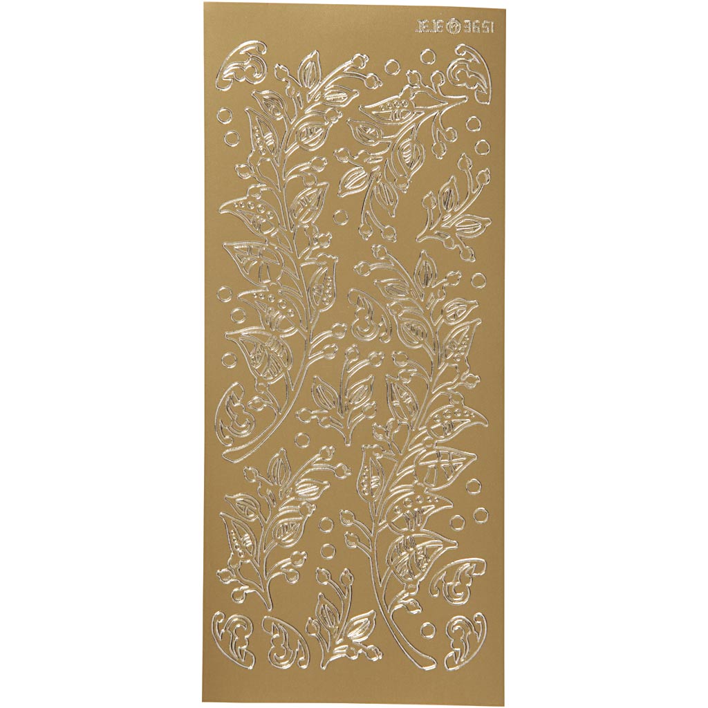 Creativ company stickers, bladeren, vel 10x23 cm, goud, 1 vel