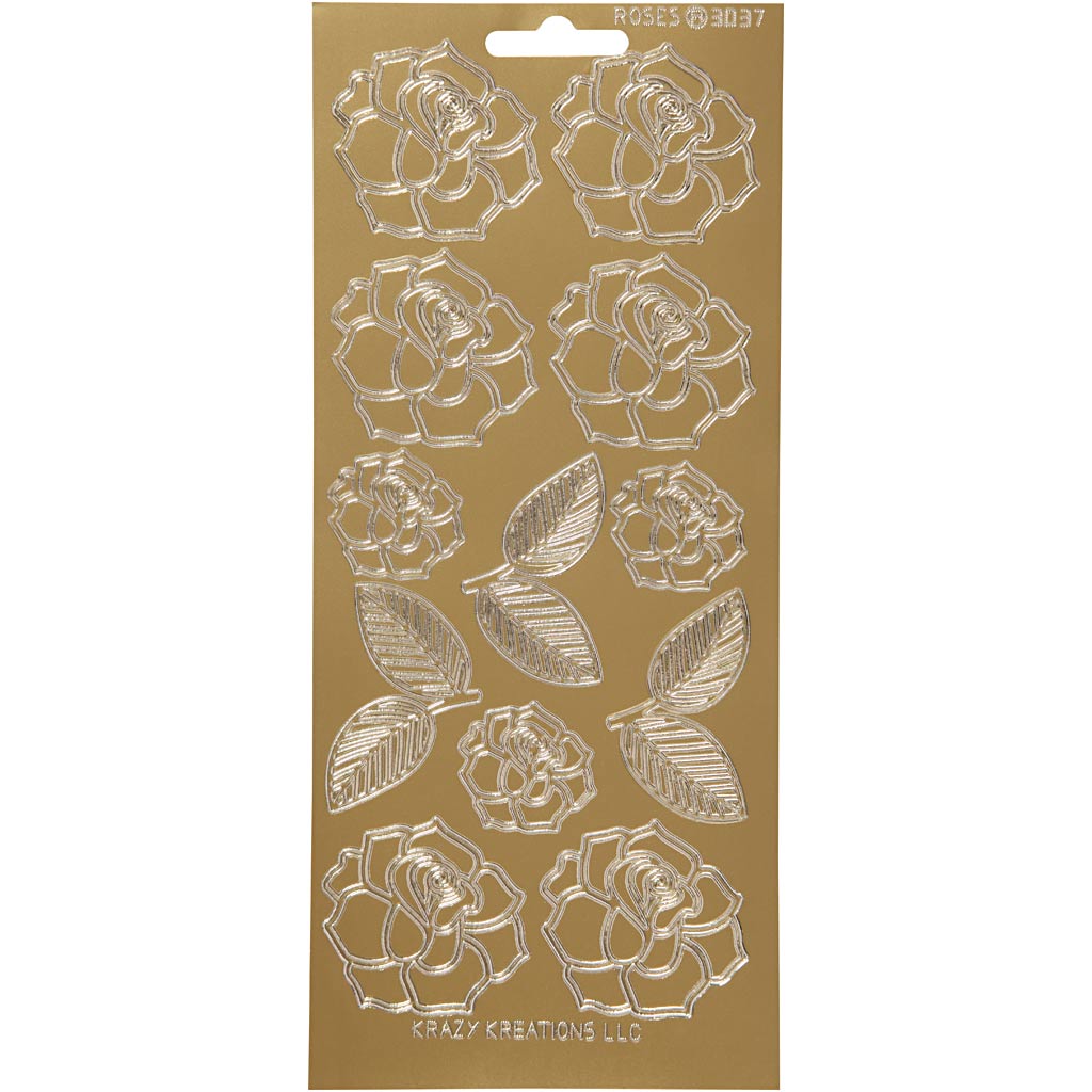 Creativ company stickers, rozen, vel 10x23 cm, goud, 1 vel