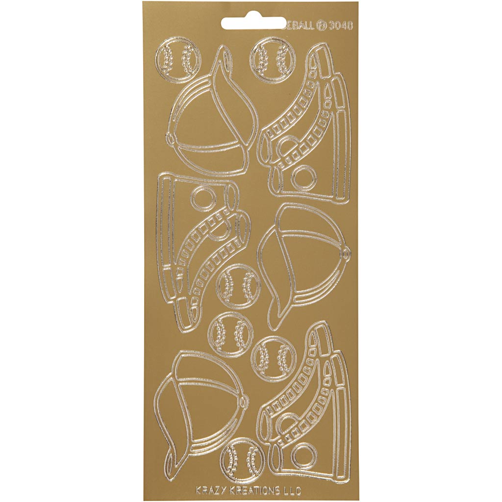 Creativ company stickers, sport, vel 10x23 cm, goud, 1 vel