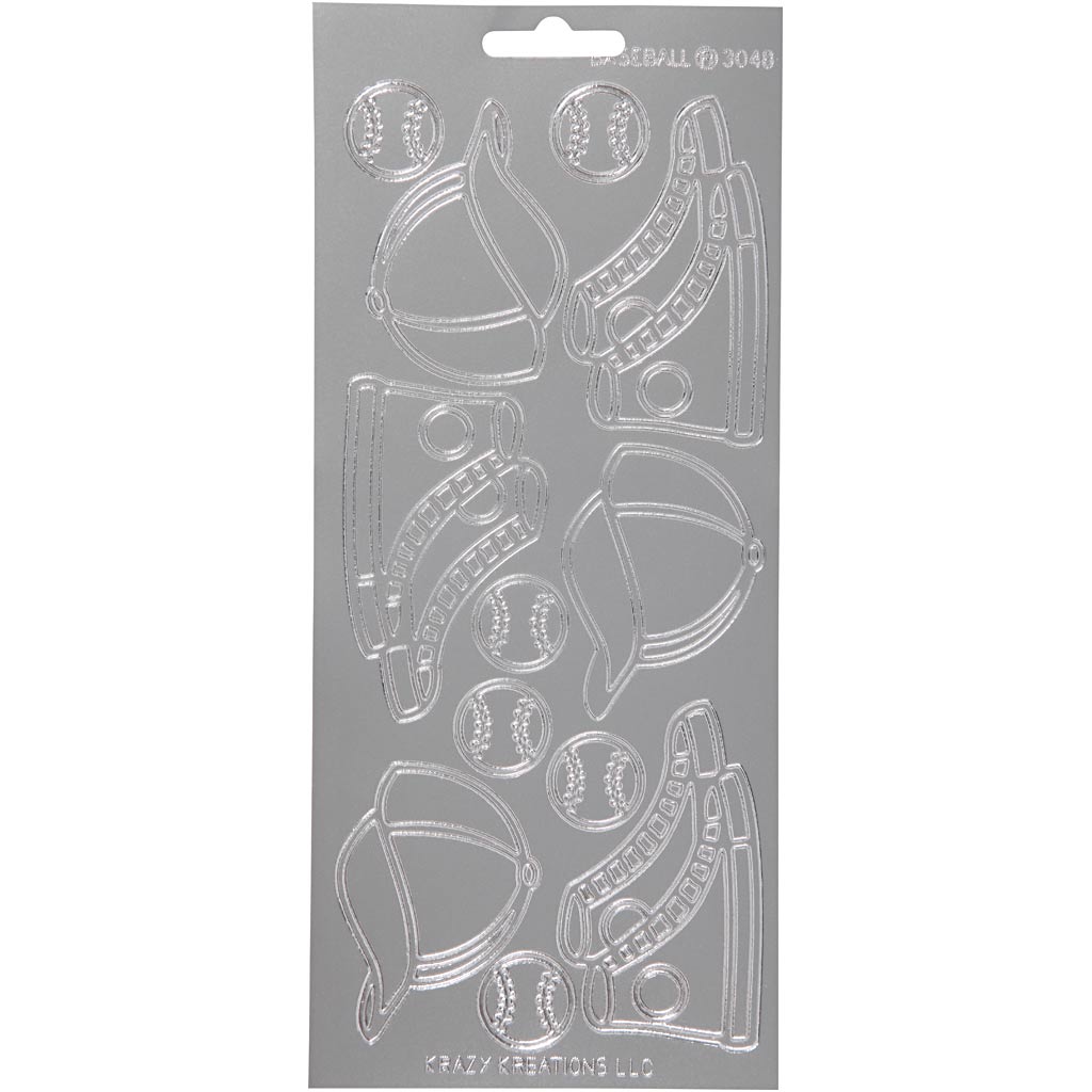 Creativ bedrijfsstickers, sport, vel 10x23 cm, zilver, 1 vel