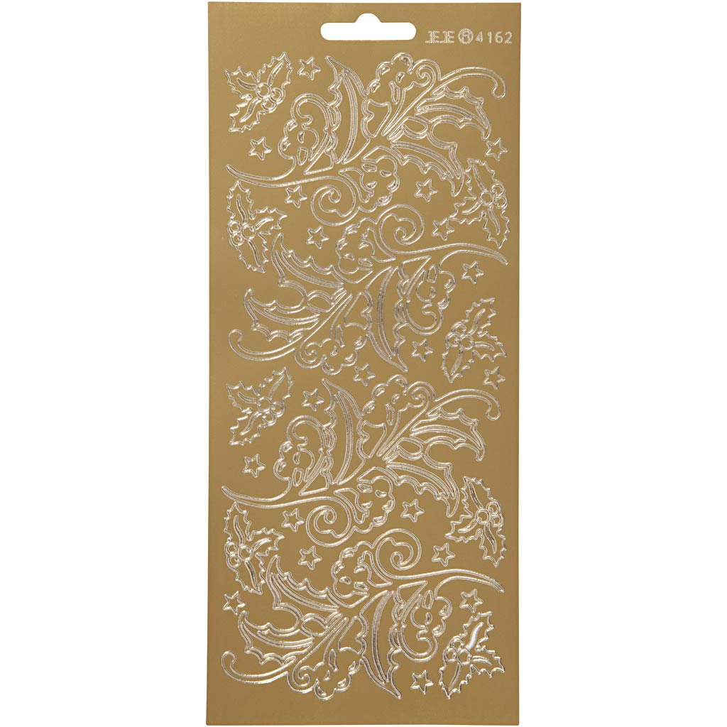 Creativ bedrijfsstickers, hulst, vel 10x23 cm, goud, 1 vel